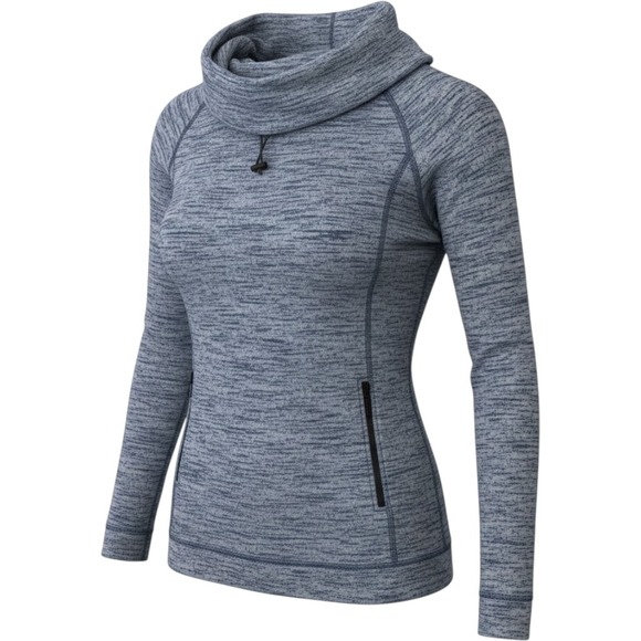 Soft Surroundings Tops - Soft Surroundings Women's L Blue Space Dye Cowl Neck Pullover Top  Gorpcore Gym